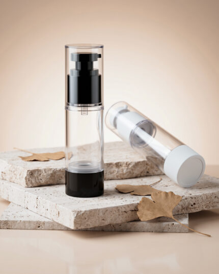 lamina 30ml white & Black Airless bottle white bg