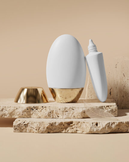 lamina 50 ml oval sunscreen bottle gold cap