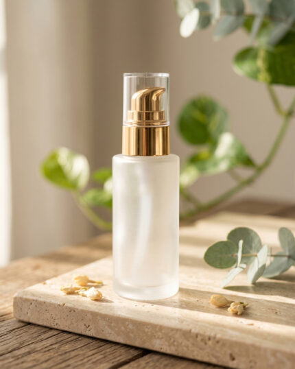 lamina 50ml glass with golden pump bottle